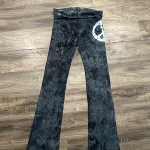 T-Party Fold Over Waist Tie  Dye flare pants